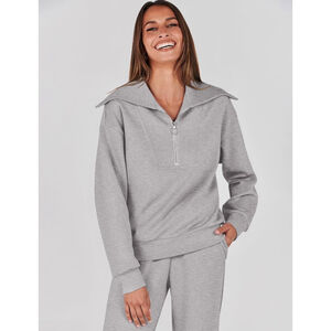 Prinbara Womens Oversized Quarter Zip Pullover Sweatshirt NWT